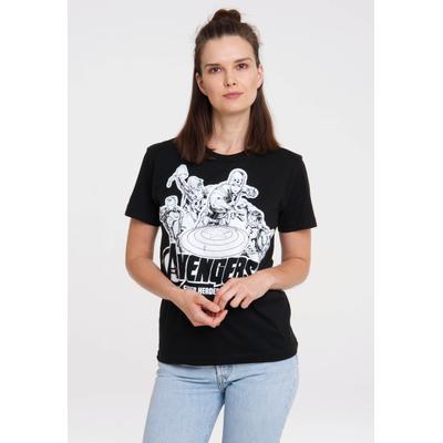T-Shirt LOGOSHIRT "Marvel Comics - Avengers", Damen, Gr. L, schwarz, 100% Baumwolle, bedruckt, normal, Rundhals, Shirts T-Shirt, mit lizenziertem Print