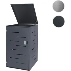 Mülltonnenverkleidung HWC-E83, Mülltonnenbox Mülltonnenabdeckung, erweiterbar 117x66x80cm ~ anthrazit, Stahl 33kg
