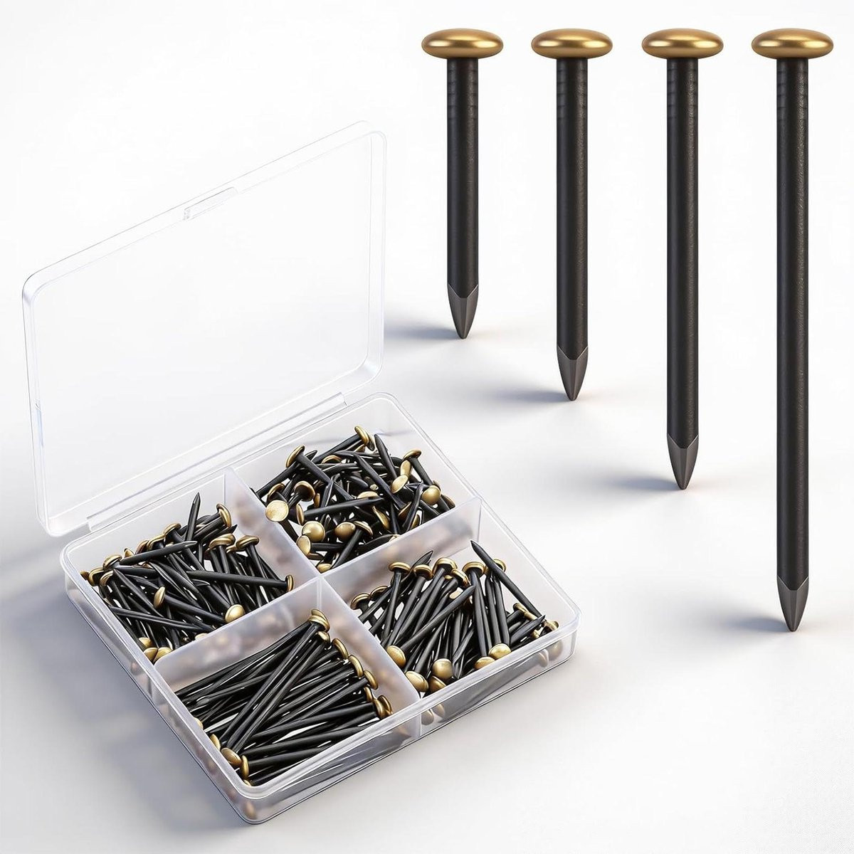 Fotospijkers Set Wandnagels Ophanghaken Goudkleurig - 180 stuks - 20-40 mm