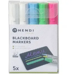 HENDI Kreidemarker 6 mm, 1x pink, 1x grün, 1x blau, 2x weiß