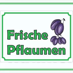 HB-Druck Werbeaufkleber Aufkleber Frische Pflaumen A0 (841x1189mm)