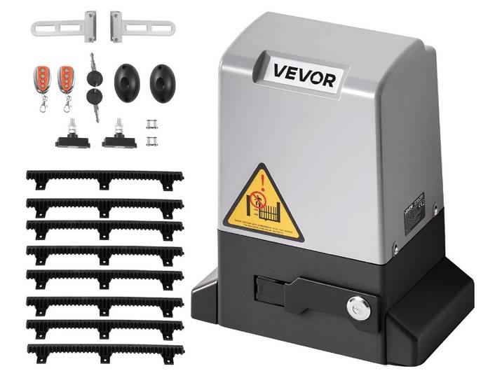 VEVOR Motorisation de Portail Coulissant\, 400 W\, Ouvre-portail Automatique Électrique pour Portes 25 m 1000 kg\, Moteur de Porte Coulissante Crémaillère Nylon\, Système d'Ouverture de Portails d'Allée