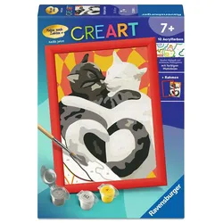 Ravensburger CreArt, Malen nach Zahlen Kinder - Katzen-Liebe