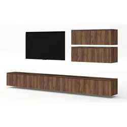 WOHNWAND Loriano V Nussbaum Warmia 300/102/32 cm Anbauwand
