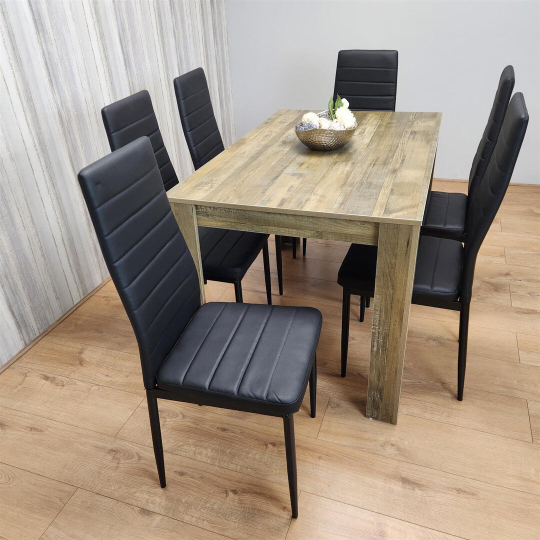 Alpen Home Kayenta 6 -Person Dining Set Black 75cm H x 140cm W x 80cm D