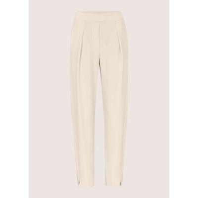 Jerseyhose MADELEINE "Hose Barrel-Leg-Hose aus Jersey", Damen, Gr. 46, N-Gr, perlweiß, Modern, Hosen Jerseyhose