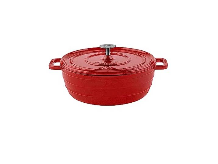Sallys 'Ela' Deluxe Gusseisentopf - Robustes und Hochwertiges Kochjuwel für Perfektes Garen (Lava Red)