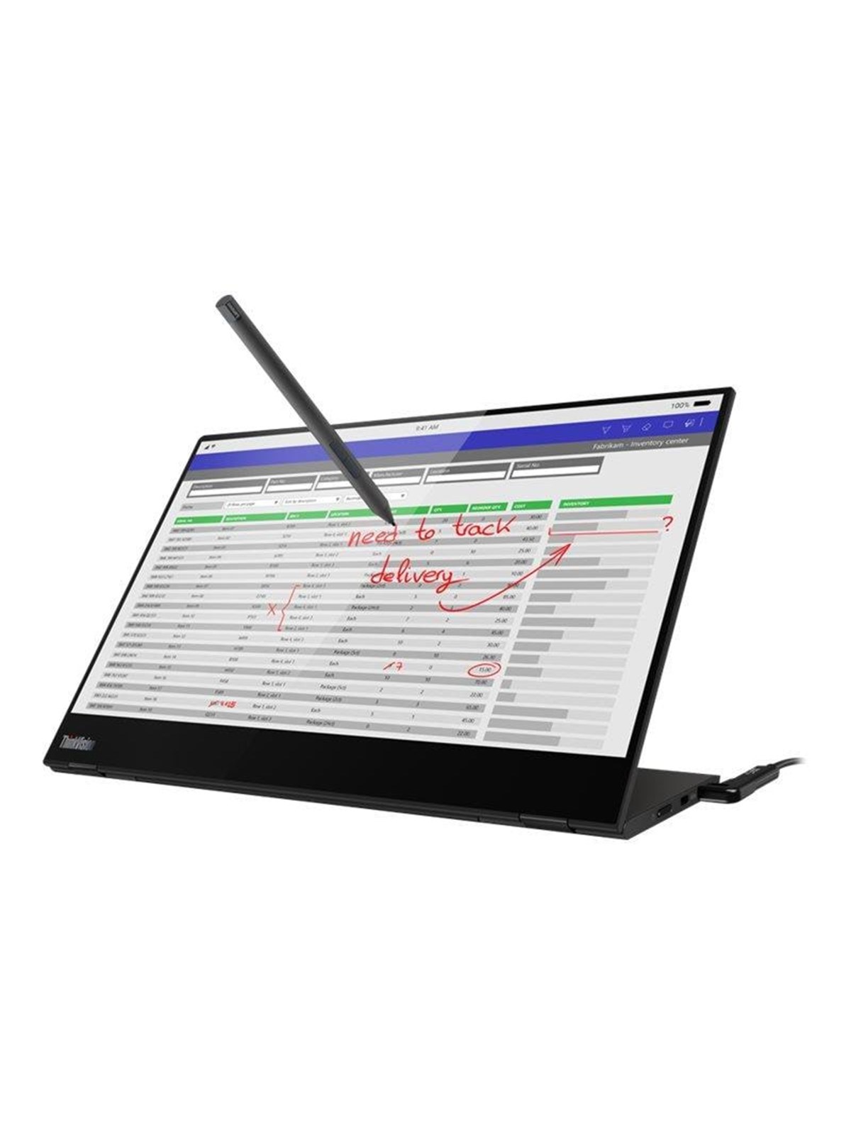 14" Lenovo ThinkVision M14t - 1920x1080 (FHD) - 60Hz - IPS - 65W USB-C