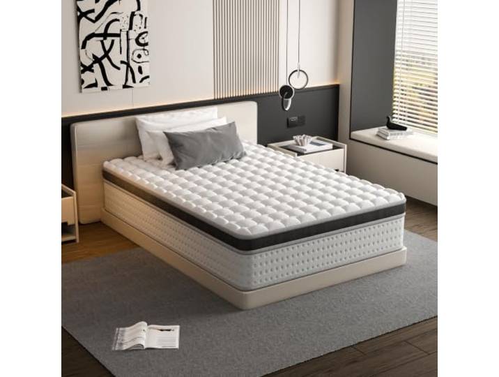 TEENO Hybrid-Matratze, 120 x 190 x 30 cm, Memory-Schaum, Taschenfedern, hypoallergen, Anti-Pilling