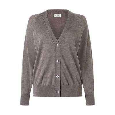 Cardigan MAERZ MUENCHEN "Maerz Muenchen 207600 Cardigan Damen Bekleidung", Damen, Gr. 42, braun, 70% Wolle (Merino), 20% Seide, 10% Kaschmir, Strickjacken