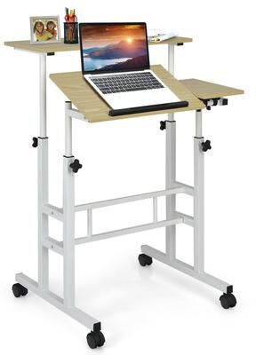Mobile Standing Desk Stand Up Desk Height Adjustable Home Office Desk