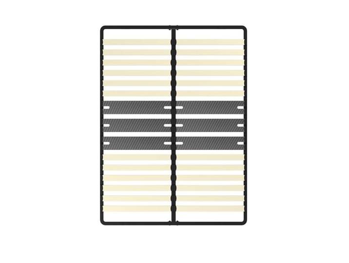 Sommier 140x190 cm - 2x15 lattes peuplier - Pied central réglable - Ergonomique - Structure noire - Installation express