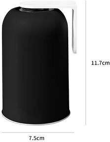 Discount Dollar Deals Magnetic Mouthwash Cup, Stainless Steel Tooth Brushing Cup, Large Capacity, Wall Mounted No Punching Household Water Cup black