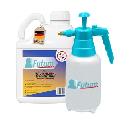 FUTUM 5L Milbenspray / Spinnenspray bekämpft Insekten, Eier, Larven ohne Biozide auf Wasserbasis, Sofortwirkung ohne Flecken + TRIGGER