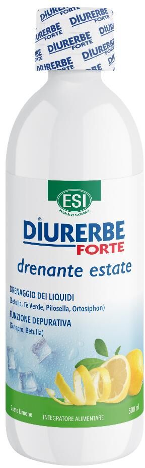 ESI Srl ESI Diurerbe Forte Drenante Estate Limone 500ml – Integratore Depurativo e Drenante Naturale