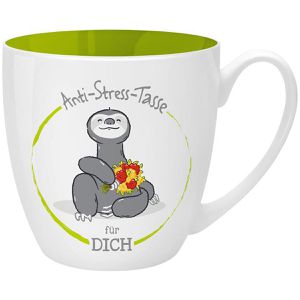 Gruss&Co Kaffeebecher Anti-Stress-Tasse Dich, Porzellan, grün, 450ml