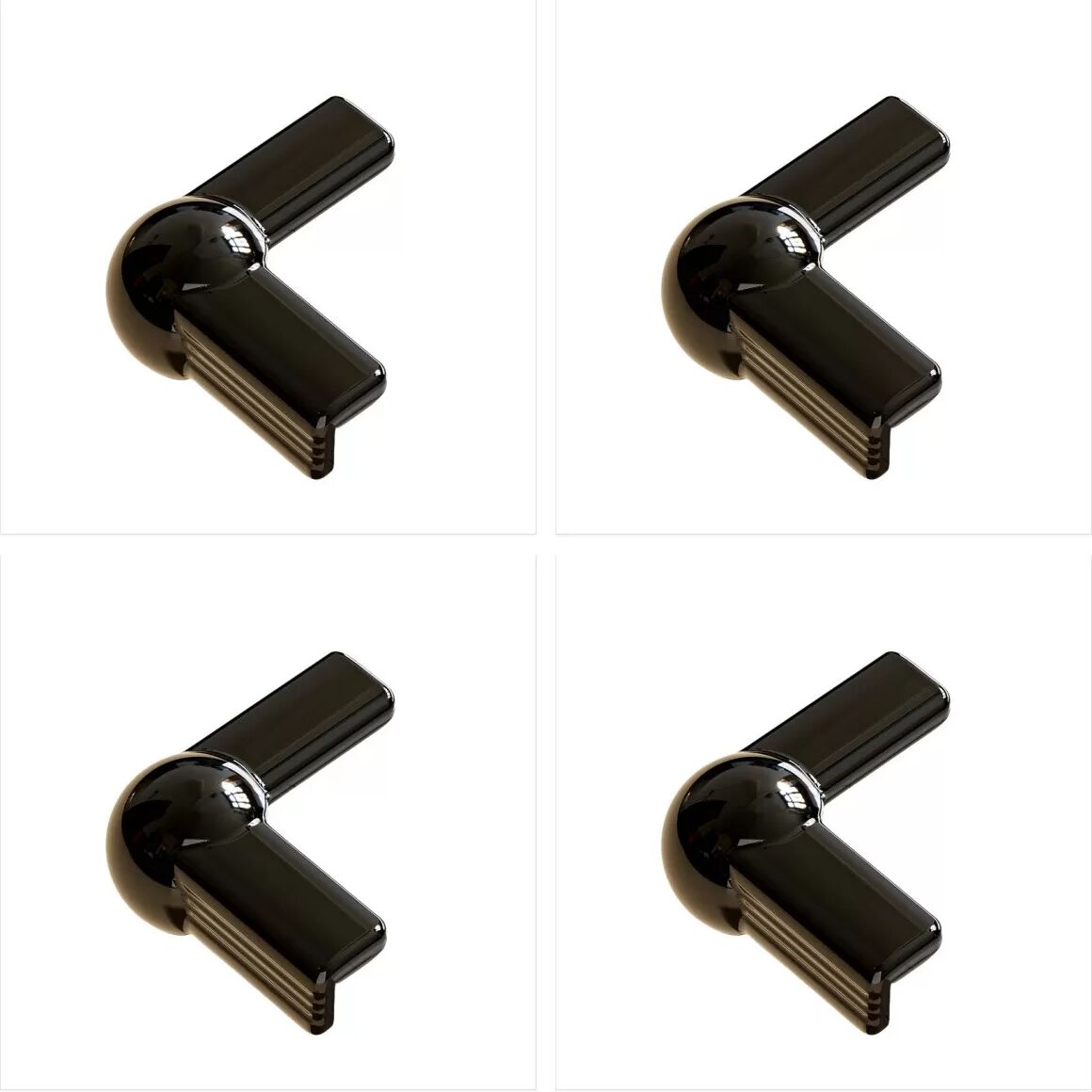 INF Schwarze L-förmige Eckenschützer mit Airbag (4er-Pack)