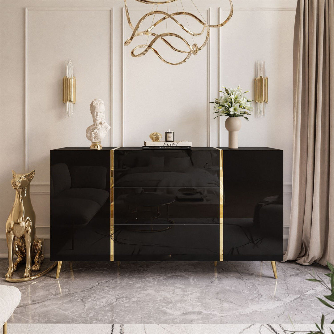 Fairmont Park Waldoboro 158cm Sideboard Black 88.01cm H X 158cm W X 41.3cm D