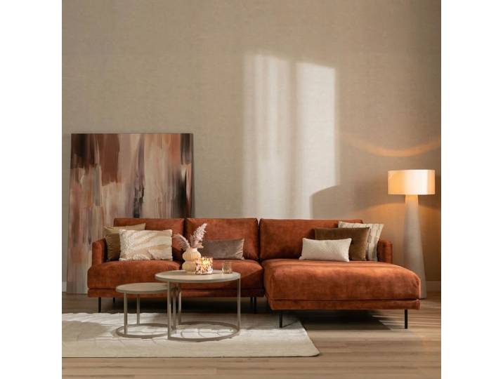 Bronx71 Ecksofa Denver Samt kupfer rechts