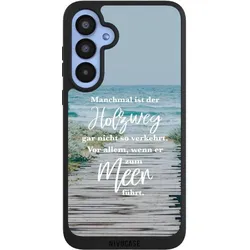 Nivocase Handyhülle für Samsung Galaxy A55 5G Hülle NIVOpure Case Schwarz Statement Strand Spruch (Samsung Galaxy A55), Smartphone Hülle, Schwarz