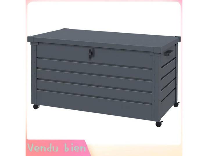 LIA Coffre extérieur 311L vérin gaz acier galvanisé gris 120x62x66cm
