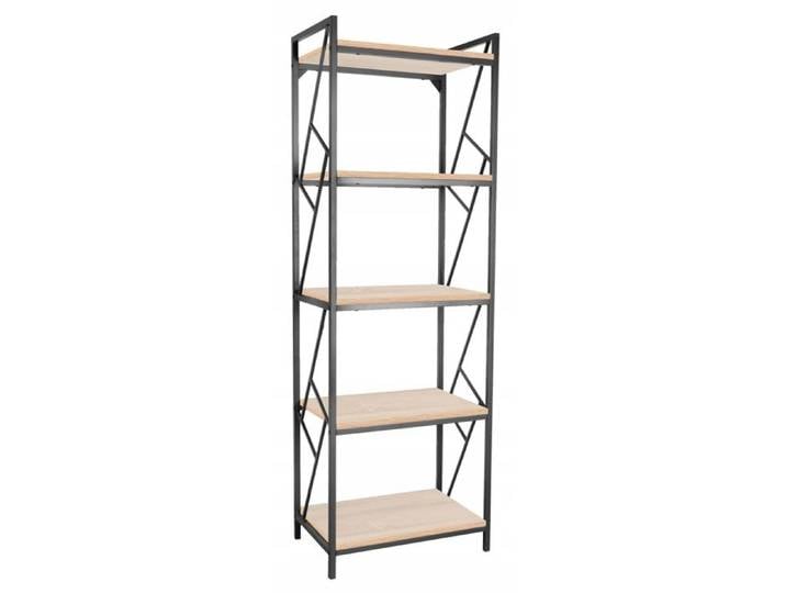 Étagère mezzanine 5 niveaux chêne Sonoma structure noire 60 x 180 cm pour livres
