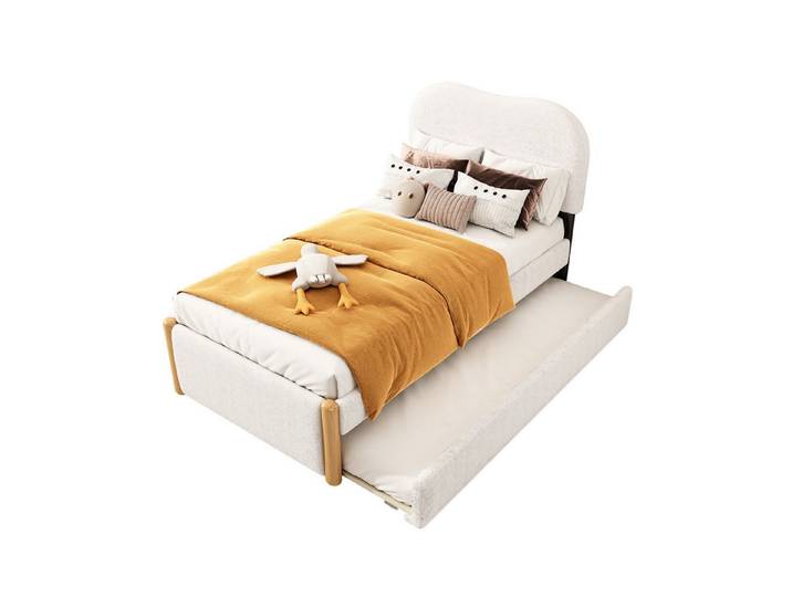 Odikalo Polsterbett Jugendbett Flachbett ausziehbares Rollbett minimalistische Formgebung