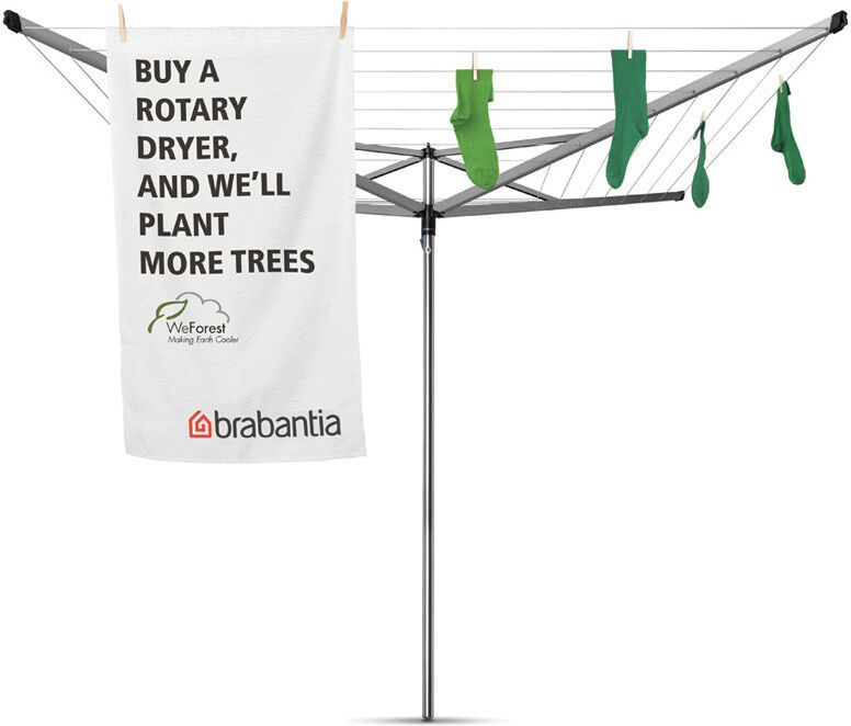 Brabantia 40 Metre Essential Rotary Clothes Line with Ground Tube and Cover 188cm H X 11cm W X 11cm D