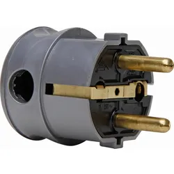 Kopp 178520009 Kunststoff-Schutzkontakt-Winkelstecker, 2 Schutzkontaktsysteme, für Kabel bis 3x1,5mm2, Farbe: silber  - 25 Stück