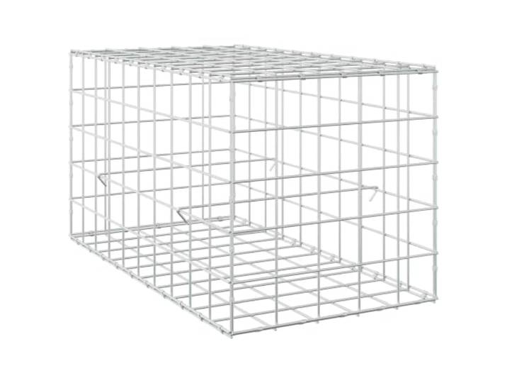 Gabion aus verzinktem Stahl, 5 mm Draht, Maschenweite 10 x 10 cm Gabionenkorb, verzinkter Stahl, 5 mm Draht, 10 x 10 cm, Haken- und Clip-System, Verwendung im Außenbereich
