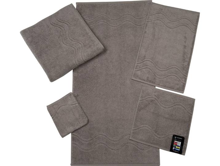 Seiftuch ROSS Cashmere feeling , grau (flanell), B:30cm L:30cm, Frottier, Baumwolle, Handtücher, Seiftuch, mit Wellen-Bordüre