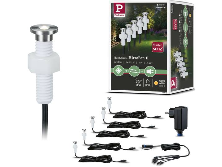LED Einbauleuchte PAULMANN Plug & Shine , silber (silberfarben), Ø:2cm, Leuchten, LED Einbauleuchte, LED-Modul, IP67 3000K incl. Driver
