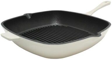 "BergHOFF Neo Cast Iron Square Grill Pan 11"", Meringue"