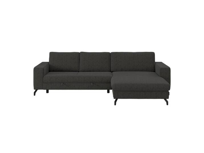 Ecksofa mit Schlaffunktion & Bettkasten Cloud Grau Cord