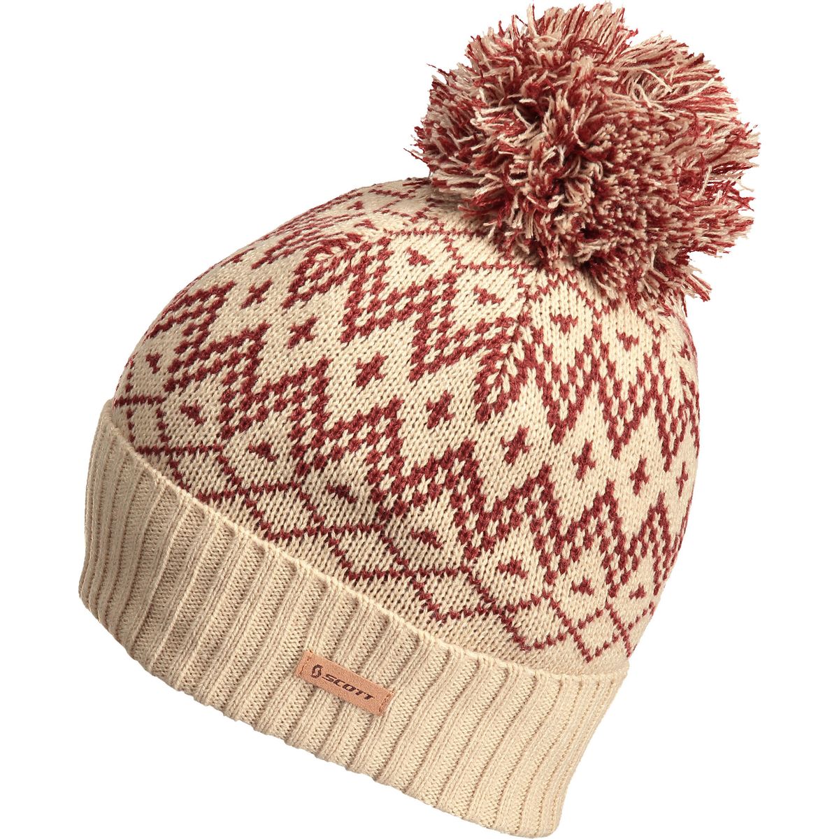 Scott Beanie W's MTN 40 cream beige/amaranth red (7069) - 2836857069222