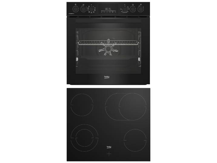 BEKO Elektro-Herd-Set BBUMA1132 , Energieeffizienz: A+, schwarz, Herdsets, Knusprige Ergebnisse mit wenig Fett mit der AirFry-Funktion, Elektro-Herd-Set