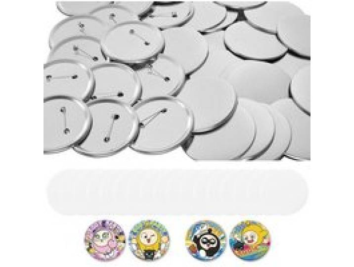 VEVOR Buttonrohlinge 100-tlg. 75mm für Buttonmaschine mit Sicherheitsnadel, Transparente Mylar-Folie & Runde Blanko-Papiere für DIY-Projekte zu Hause Schulveranstaltungen & Individuelle Studios