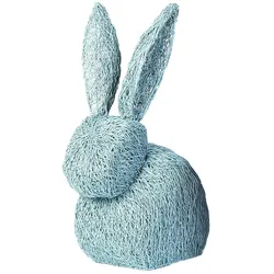 Osterliche Hasenfigur aus Draht DENIS Blau Höhe 50 cm