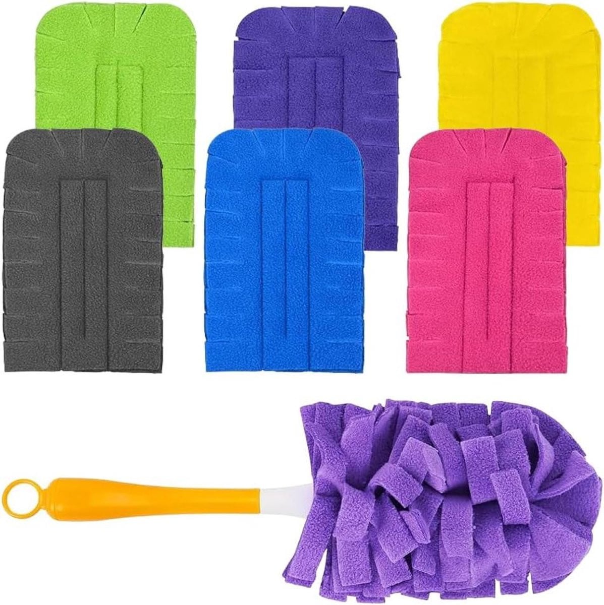 Navulverpakking wasbare stofdoeken voor Swiffer Duster - 6 stuks - Blauw en meerkleurig