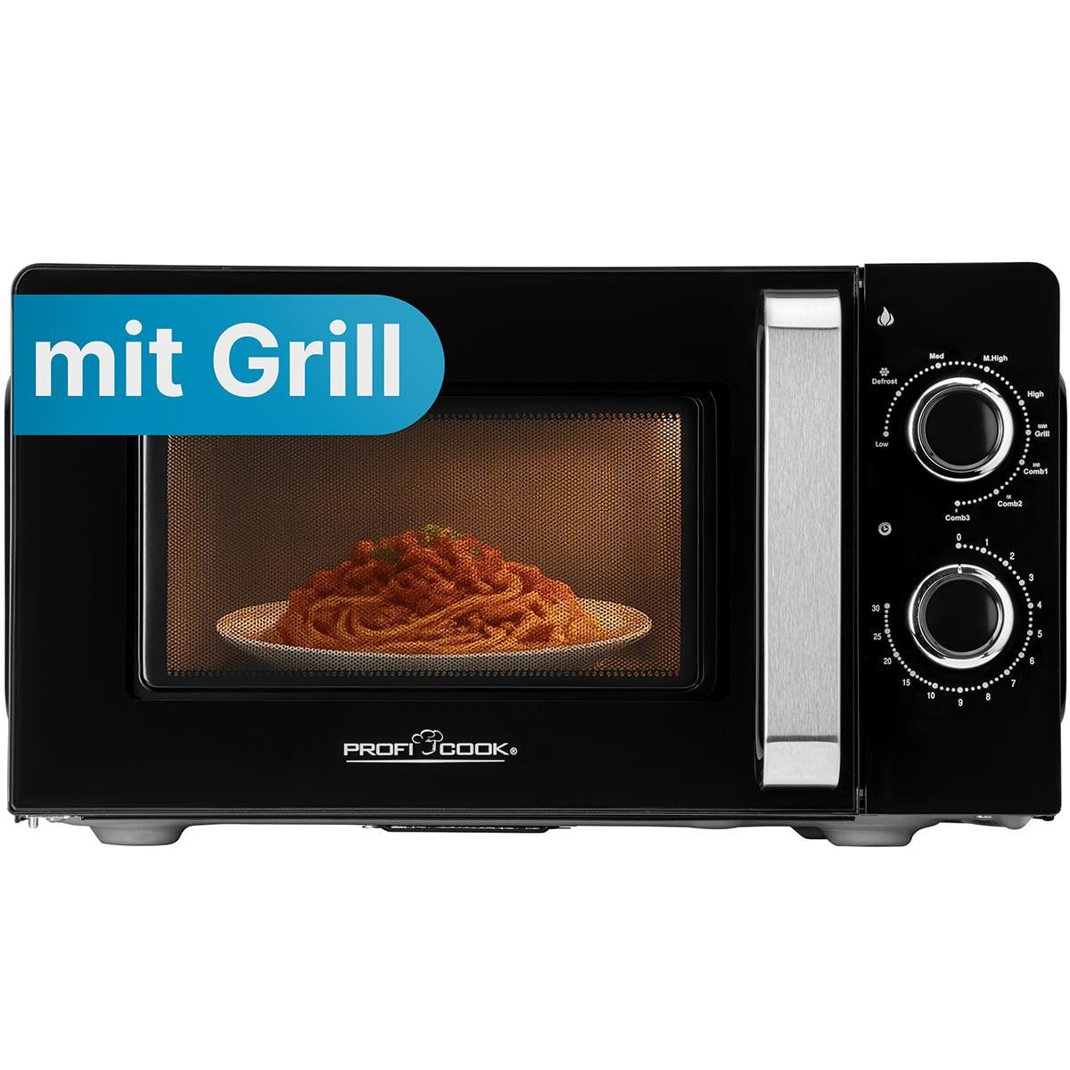 ProfiCook PC-MWG 1208 magnetron met grillfunctie, 17 liter, 900 W, zwart
