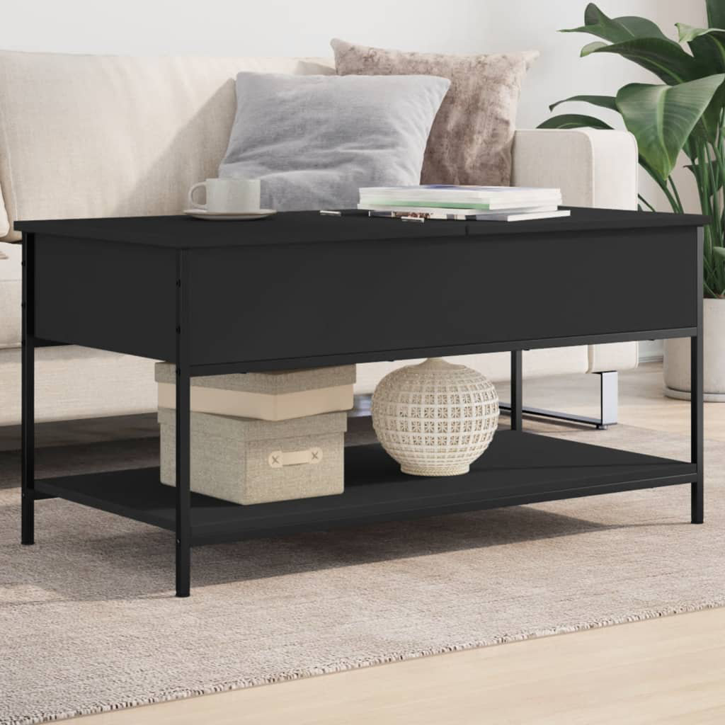 17 Stories Noby Lift Top Coffee Table with Storage Black