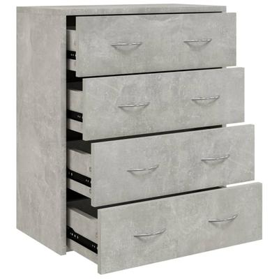 vidaXL Kommode mit 4 Schubladen 60x30,5x71 cm Betongrau