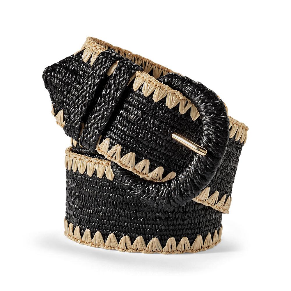 Raffia-Gürtel für Damen, Damen, size: regular, Zweifarbig, by Lands' End