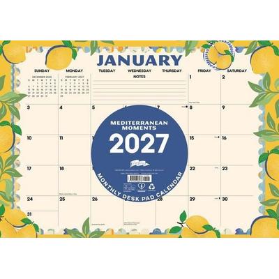 Mediterranean Moments 2027 17 X 12 Small Monthly Deskpad