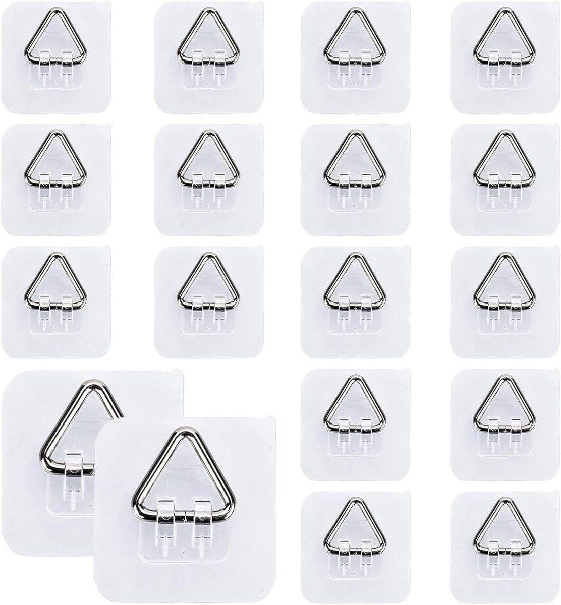 Set van 18 transparante zelfklevende wandplaathangers voor decoratieve bordenophanging