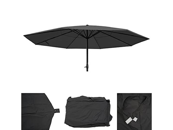 Mendler Bezug für Sonnenschirm Meran Pro Ø 5m Polyester - anthrazit Gastronomie, Marktschirm