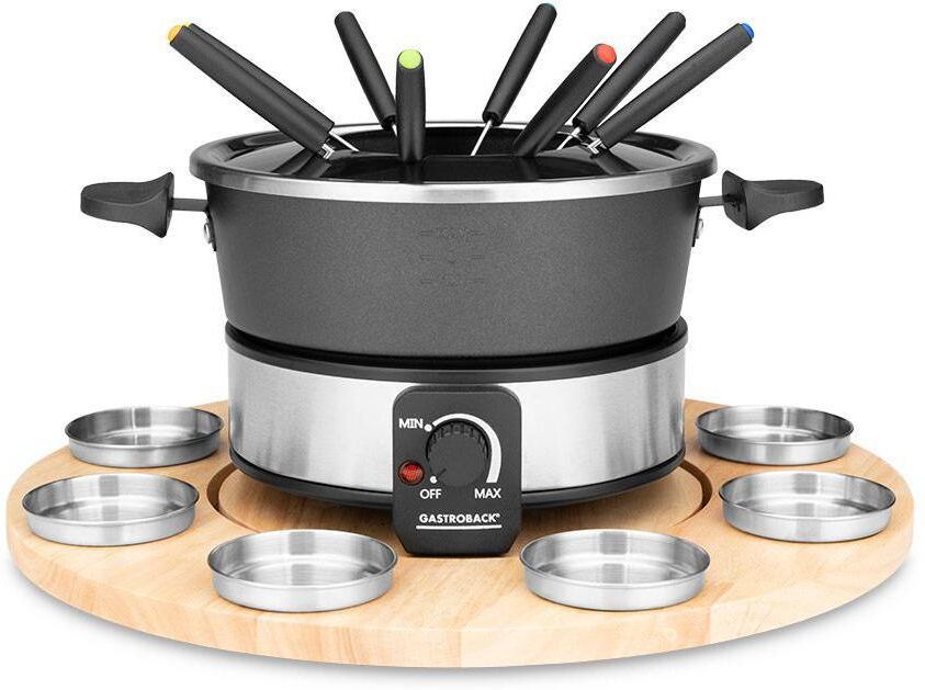 Elektro-Fondue GASTROBACK "»All-in-One 42566«", silber (silberfarben, schwarz), Fondues, Elektro-Fondue silberfarben, schwarz Einheitsgröße