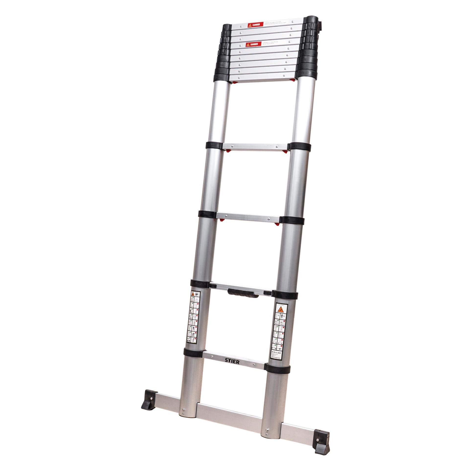 Stier Teleskopleiter Premium+ 3,8 m 13 Sprossen (Teleskopleiter, 380 cm) (92239728)