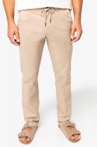 Pantaloni uomo ecosostenibili in lino e cotone bio Personalizzate o neutre Spasso