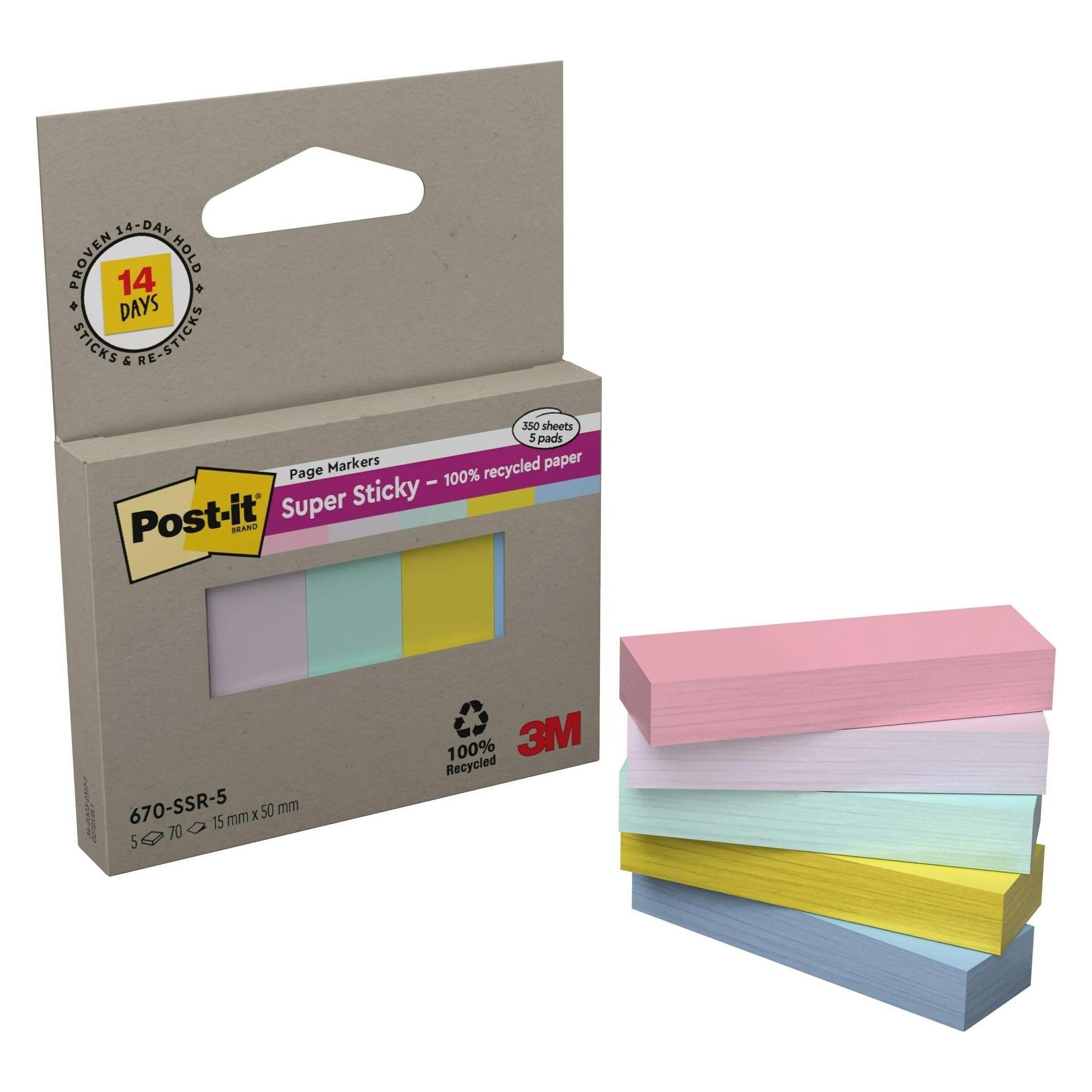 3M Page Marker, Post-it, 15 x 50mm, assortiert (50 x 15 mm) (670-SSR-5)